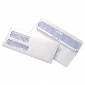 Quality Park No. 9 Double Window Envelopes with Tamper-Evident Seal - Double Window - #9 - 3 7/8