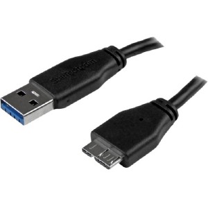 StarTech.com 2m (6ft) Slim SuperSpeed USB 3.0 (5Gbps) A to Micro B Cable - M/M - Flexible cable for...