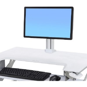 Ergotron WorkFit Cart Mount for LCD Display - White - 1 Display(s) Supported - 27