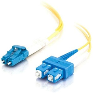 5m LC-SC 9/125 OS1 Duplex Singlemode PVC Fiber Optic Cable - Yellow - Fiber Optic for Network...