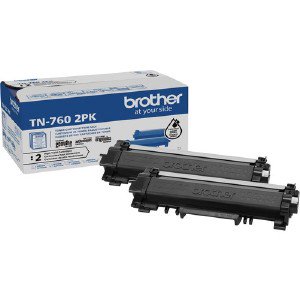 Brother Genuine TN760 2PK High-Yield Black Toner Cartridge Multipack 