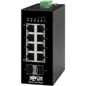 Eaton Tripp Lite Series 8-Port Unmanaged Industrial Gigabit Ethernet Switch - 10/100/1000 Mbps, 2...