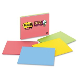 Post-it Post-it Super Sticky Meeting Notes, 6 in x 8 in, Rio de Janeiro Color Collection - 180 - 6