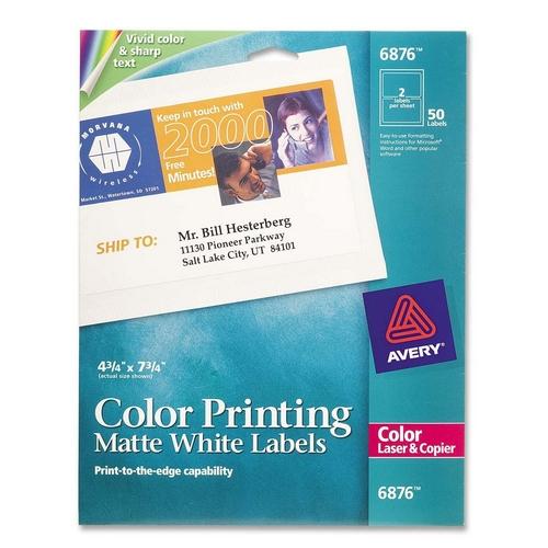 Avery Dennison 06876 Labels White Print-to-the-edge Shipping Labels AVE6876 072782068769