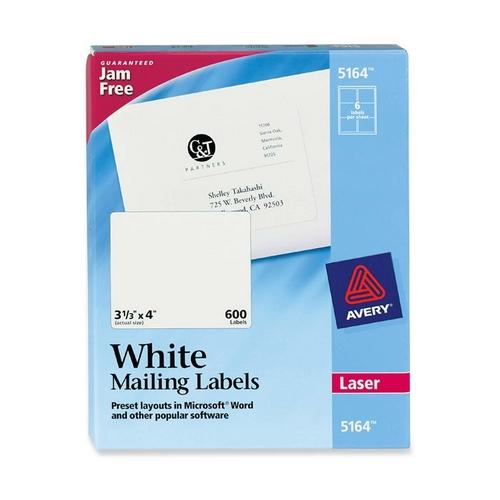 Avery Dennison 05164 Labels Shipping Labels With Trueblock Technology AVE5164 072782051648