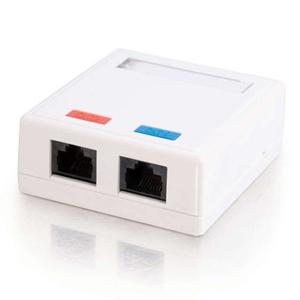 C2g 03837 Faceplates & Mounting Boxes C2g 2-port Cat5e Surface Mount Box - White - 2 X Socket(s) - Rj-45 Network - White (03837) 650415534173