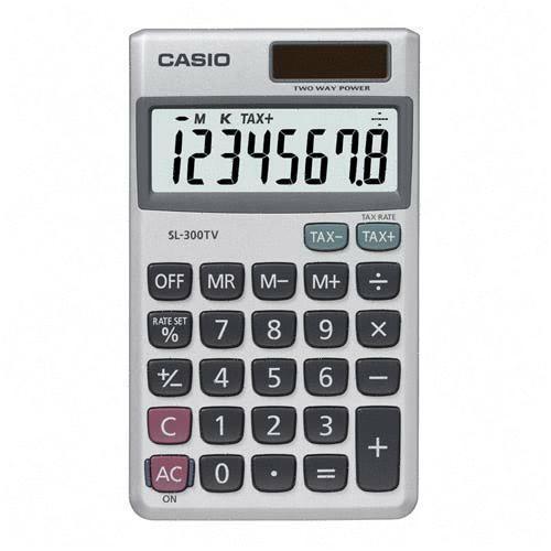Casio SL-300SV Calculators Casio Sl300 8-digit Handheld Calculator - 8 Digits - Battery/solar Powered - 0.3" X 2.8" X 4.6" - Si Sl300sv CSOSL300SV 079767469870