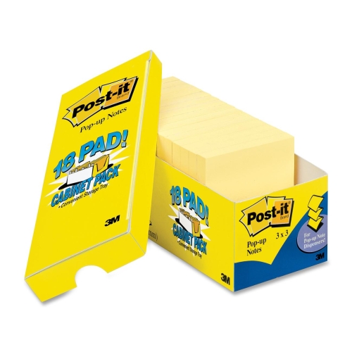 3m R330-18CP Post-It Post-it Pop-up Notes Cabinet Pack, 3 In X 3 In, Canary Yellow R33018cp MMMR33018CP 999992312379