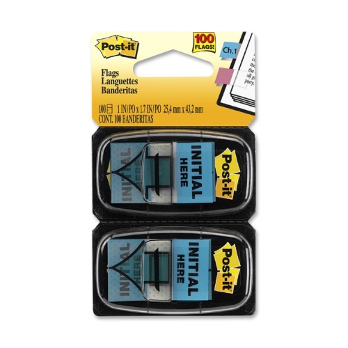 3m 680IH2 Post-It Post-it Message Flags "initial Here", Bright Blue, 1 In. Wide MMM680IH2 818277890473