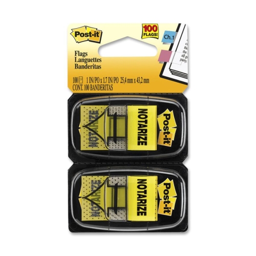 3m 680NZ2 Post-It Post-it Messge Flags "notarize", Yellow, 1 In. Wide MMM680NZ2 021200726392
