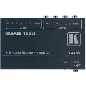 Kramer Electronics 103AV VGA Switchboxes Kramer 103av Video Splitter - 1 X Rca Component Video In, 1 X Mini-phone Stereo Audio Line In, 3 X R 