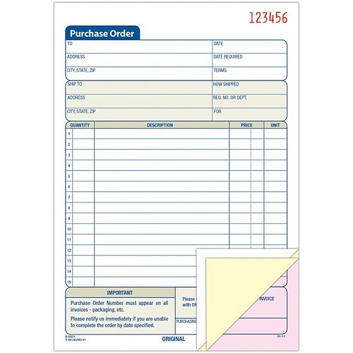 Tops TC5831 Forms & Record Keeping 3-part Carbonless Purchase Order Forms ABFTC583110EA 696551267612
