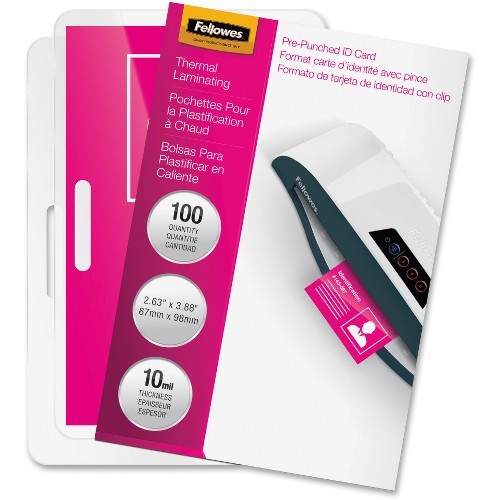 Fellowes 52051 Lamination Sheets & Cartridges Punched Id Card Glossy Thermal Laminating Pouches 818277922464