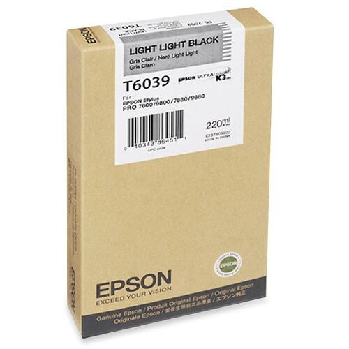 Epson T603900 Toners & Ink Cartridges Epson Original Ink Cartridge - Inkjet - Light Black - 1 Each (t603900) 010343854284