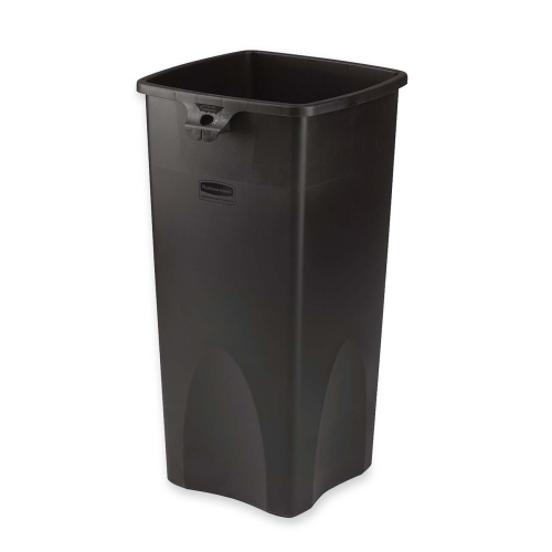 Rubbermaid FG356988BLA Wastebaskets & Trash Cans Black Untouchable Square Waste Container RCP356988BK 