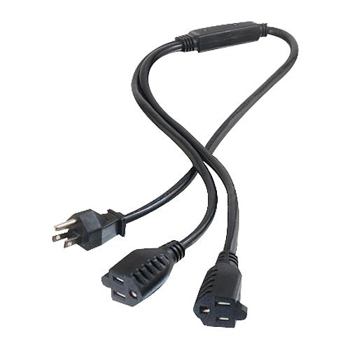 C2g 29805 Power Cords C2g 3ft 16 Awg 1-to-2 Power Cord Splitter (1 Nema 5-15p To 2 Nema 5-15r) - 3ft (29805) 702472137559