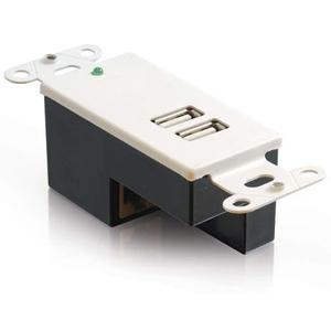 C2g 29345 Faceplates & Mounting Boxes C2g 2-port Usb 1.1 Superbooster Wall Plate - Receiver - 1-gang - White (29345) 757120293453