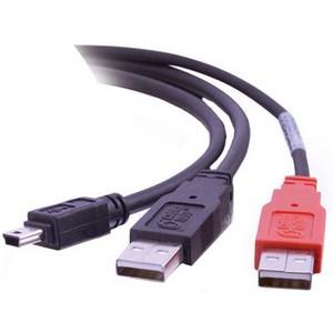 C2g 28107 Cables C2g 6ft Usb 2.0 One Mini-b Male To Two A Male Y-cable - Mini Type B Male Usb - Type A Male Usb - 6ft 163120866120