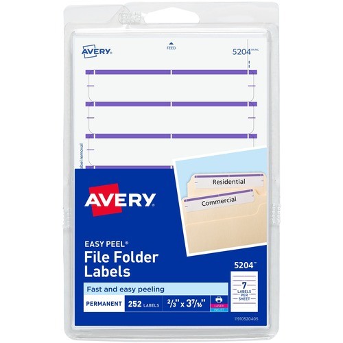 Avery Dennison 05204 Labels Filing Label AVE05204 072782052041