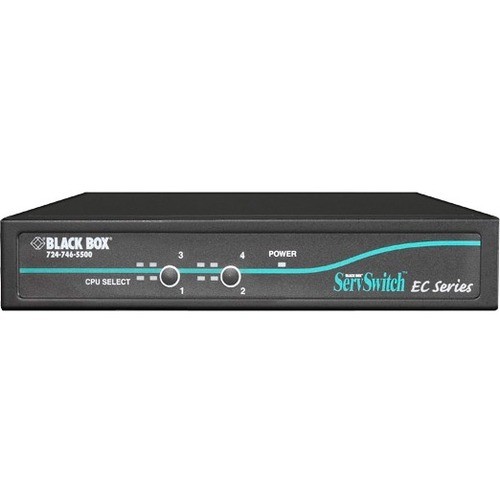 Black Box KV9204A KVM Switchboxes Black Box Servswitch Kv9204a Kvm Switch - 4 X 1 - 4 X Hd-15 Keyboard/mouse/video - 1u 700736579268