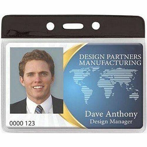 Brady People Id 1820-1100 Holders & Clips Brady Horizontal Top-load Badge Holder - 4.25" X 4.37" - Vinyl - Clear (1820-1100) 18201100 