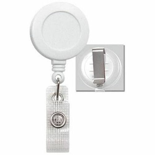 Brady People Id 2120-3008 Holders & Clips Brady Round Clip-on Badge Reel - Plastic, Vinyl - White (2120-3008) 21203008 707137977785