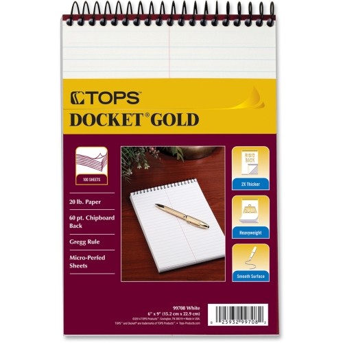 Tops 99708 Pads & Notebooks Docket Gold Classified Steno Book TOP99708 638458801964