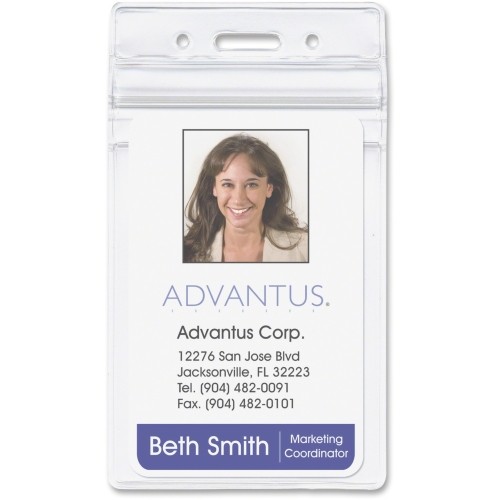 Advantus Corp 75524 Holders & Clips Vertical Re-sealable Badge Holder AVT75524 999567850091