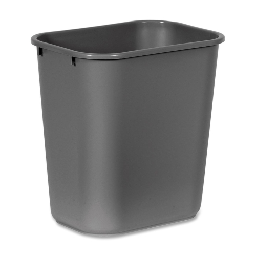 Rubbermaid FG295600GRAY Wastebaskets & Trash Cans Standard Series Deskside Wastebasket RCP295600GY 818236107475