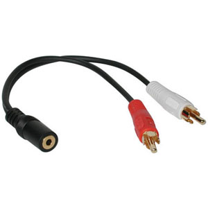 C2g 40424 Cables C2g 6in Value Series One 3.5mm Stereo Female To Two Rca Stereo Male Y-cable - Mini-phone Female Ster 717068128682