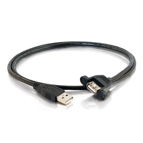 C2g 28062 Cables C2g 1.5ft Panel-mount Usb 2.0 A Male To A Female Cable - Type A Male Usb - Type A Female Usb - 1.5ft 757120280620