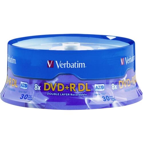 Verbatim 96542 DVD/CD Media Dvd+r Dl 8.5gb 8x With Branded Surface - 30pk Spindle 023942965428
