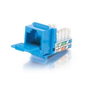 C2g 35206 Cable Ends/Connectors Cat5e 90 Keystone Jack Blue, Designed For Standard Keystone And Angled Multimedi (35206) 763365030067