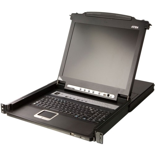 Aten CL5708M Rackmount LCDs Aten Slideaway Cl5708 17" Lcd Console 8-port Combo Kvm With Peripheral Sharing Technology-taa Compli 672792100581