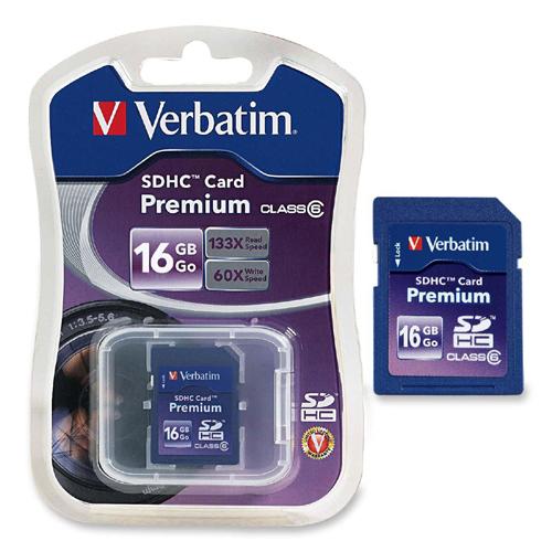 Verbatim 96808 Memory Cards Premium 16gb Sdhc Memory Card - Uhs-1 Class 10 023942968085