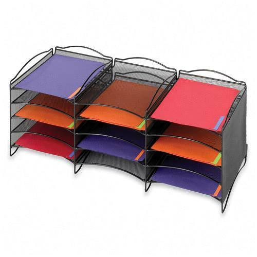 Safco 9430BL Racks & Organizers Mesh Desktop Organizer SAF9430BL 075333943027