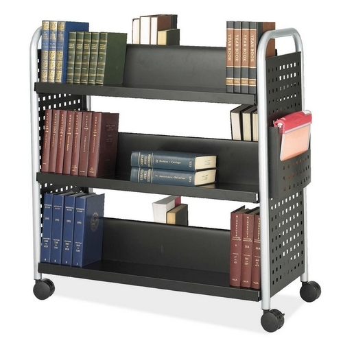 Safco 5335BL Carts & Dollies Scoot Double Sided Book Cart SAF5335BL 630595496997