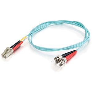 C2g 21681 Cables C2g-7m Lc-st 10gb 50/125 Om3 Duplex Multimode Pvc Fiber Optic Cable (usa-made) - Aqua - Fiber Optic  757120216810