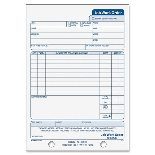 Tops T5868 Forms & Record Keeping Job Work Order Book ABFT5868 818208286863