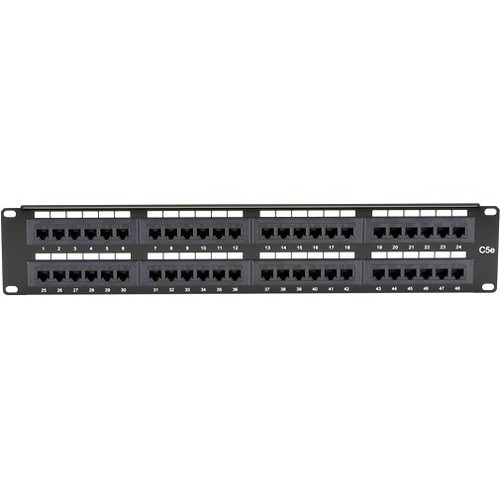 Black Box JPM5E48A Patch Panels Black Box Cat5e Patch Panel, Punchdown - 2u, Unshielded, 48-port - 48 X Rj-45 - 48 Port(s) - 48 X Rj 997252232924