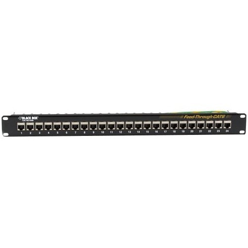 Black Box JPM814A Patch Panels Black Box Cat6 Patch Panel - Feed-through, 1u, Shielded, 24-port - 24 Port(s) - 24 X Rj-45 - 1u High 822088068488