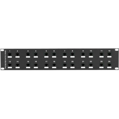 Black Box JSM114A Patch Panels Black Box Cat6 Surge-protected Patch Panel - 2u, 24-port - 24 Port(s) - 24 X Rj-45 - 2u High - 19" W 013269131323