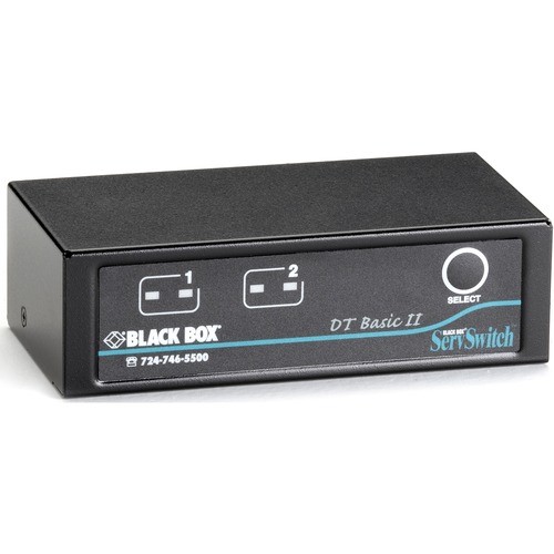 Black Box KV7022A KVM Switchboxes Black Box Servswitch Dt Basic Ii Kvm Switch - 2 X 1 - 2 X Hd-15 Video, 2 X Mini-din (ps/2) Keyboard, 013269139978