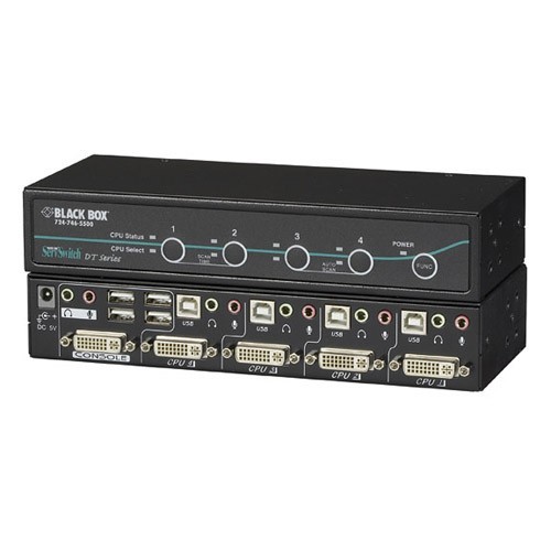 Black Box KV9604A KVM Switchboxes Desktop Kvm Switch - Dvi-i With Transparent Usb 2.0, Audio, 4-port (kv9604a) 657248912864