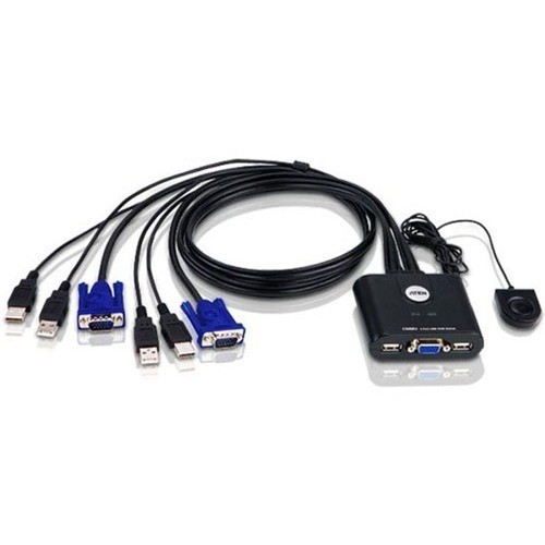 Aten CS22U KVM Switchboxes Aten Cs22u 2-port Usb Kvm Switch - 2 X 1 - 1 X Type A Mouse, 1 X Type A Keyboard, 2 X Hd-15 Video 672792389016