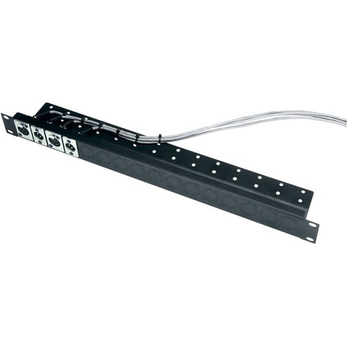 Middle Atlantic UNI-1-C Panels Middle Atlantic 1ru Universal Connector Panel With Cable Shelf - Steel - Black Powder Coat - 1u Rack Uni1c 656747041211