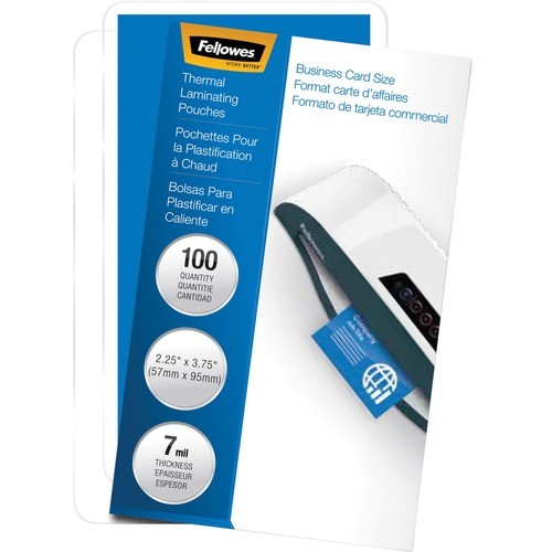 Fellowes 52059 Lamination Sheets & Cartridges Glossy Business Card Laminated Pouches FEL52059 077511520594