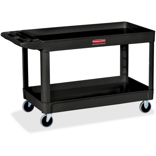 Rubbermaid FG9T6700BLA Carts & Dollies 4" Casters 2-shelf Utility Cart RCP9T6700BLA 778888842905