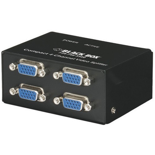 Black Box AC1056A-4 VGA Switchboxes Black Box Ac1056a-4 Compact Video Splitter - 1 X Hd-15 Video In, 4 X Hd-15 Video Out - 1920 X 1440 @ Ac1056a4 822088052548