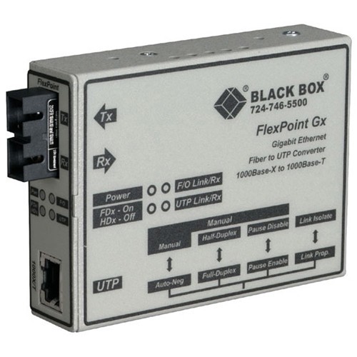 Black Box LMC1009A-R3 Transceivers/Media Converters Black Box Flexpoint Gigabit Ethernet Media Converter - 1 X Rj-45 , 1 X Lc - 1000base-t, 1000base-sx  Lmc1009ar3 822088108696